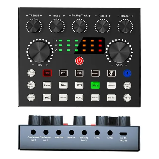 Interface De Audio Podcast Tarjeta Sonido Controlador Mezcla