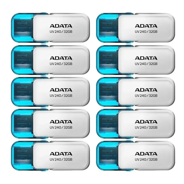 Kit Pack Paquete 10 Memorias Usb Adata 32gb Blanco Uv240