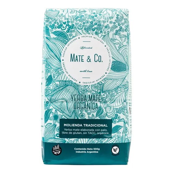 Yerba Mate & Co Orgánica 500g. Molienda Tradicional Con Palo