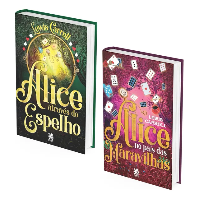 Kit Alice Através Do Espelho + Alice No País Das Maravilhas - Lewis Carroll | Edição De Luxo Capa Dura Almodada