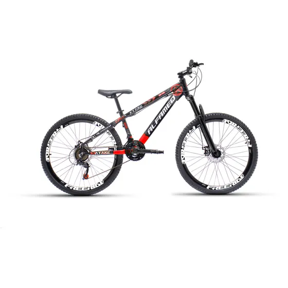 Bicicleta Aro 26 Alfameq Atake 21 Marchas Freio A Disco Cor Preto/Vermelho Tamanho do quadro 13