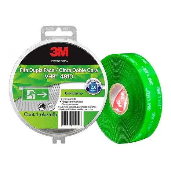Cinta Doble Faz 3m Transparente 12 Mm X 5mts Electroimporta