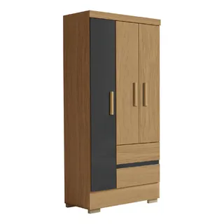 Guarda Roupas Solteiro 3 Portas 2 Gavetas Coimbra Cor Atacama Grafite AramĂłveis Guarda Roupas Solteiro 3 Portas 2 Gavetas Coimbra Cor Atacama Grafite AramĂłveis