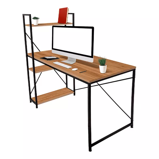 Escritorio Minimalista Moderno Conlibrero Ejecutivo-melamina