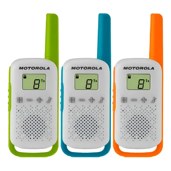 Walkie-talkie Handie Radio Motorola T110 3 Radios 25km Pack Blanco Uhf | Cuotas sin interés