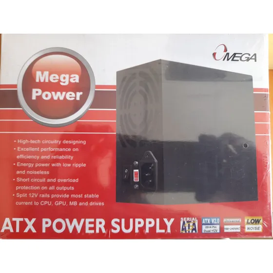 Fuente De Poder Omega De 525w Con Cable De Poder Nuevo!!!