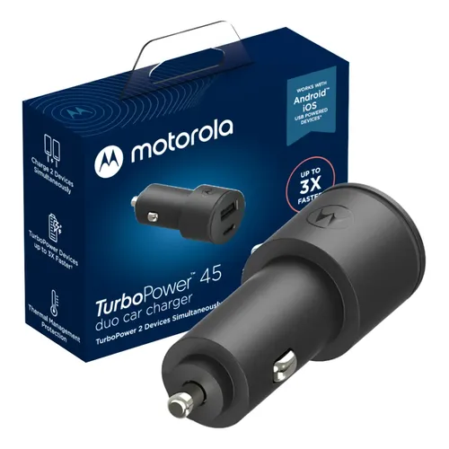Carregador Veicular Motorola USB-A e USB-C Turbo Power 45w Sem