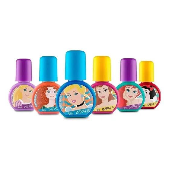 Impala Kit C/6 Esm Col Atitude Que Brilha Princesas Infantil Cor 6 Cores