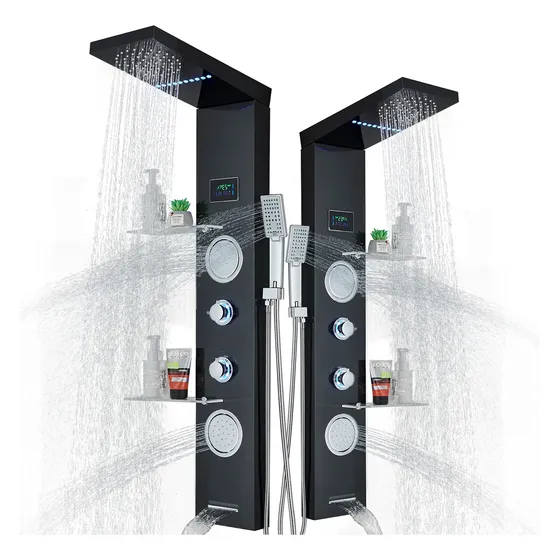 5 En 1 Panel De Ducha Led Sistema De Torre Columna De Ducha
