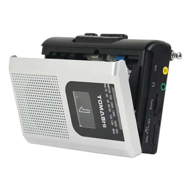 Tomashi Reproductor De Casete Grabadora De Cinta Fm Am Radio Con Altavoz Integrado, Micrófono