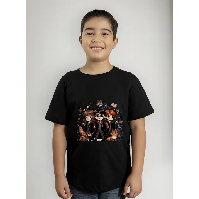 Camiseta Infantil Estampada Harry Potter Bruxo Magia Geeks