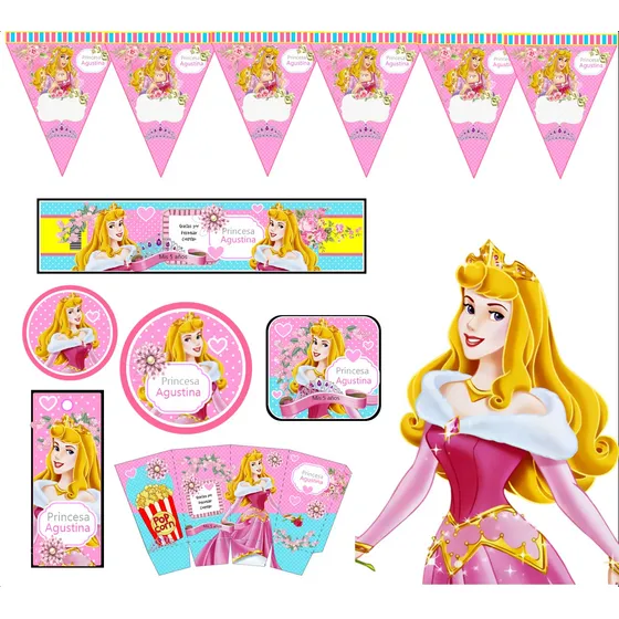 Kit Imprimible 3x1 Princesa Aurora
