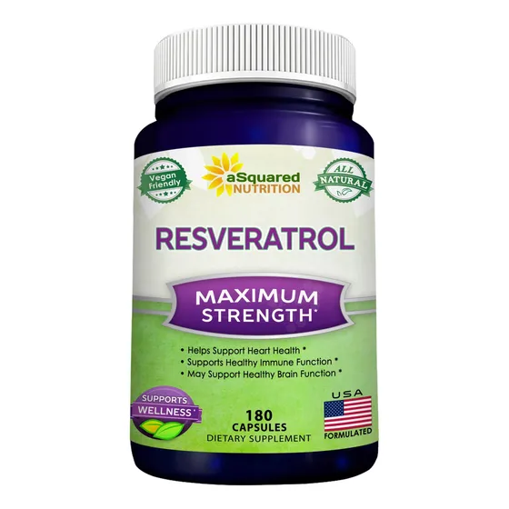 Suplemento en cápsula aSquared Nutrition Resveratrol de 180 un