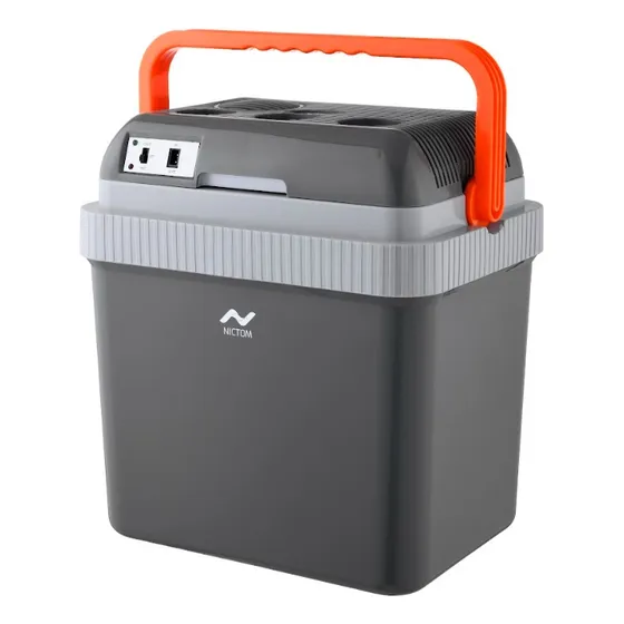 Heladera Portatil 12v Electrica Conservadora Nictom Hcp02 Frio Calor 24lt Color Gris oscuro