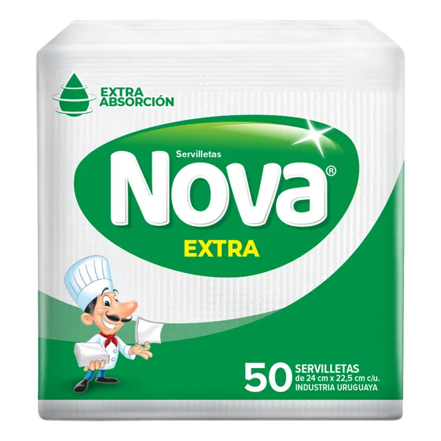 Servilleta De Papel Cocktail Blanca Lisa Nova 50 Un