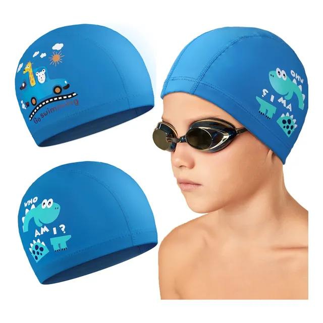 2 Gorra Natacion Para Niño Niña Gorro Baño Impermeable Largo