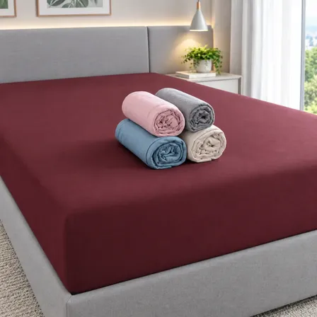 Kit 4 Lençol Cama Box Casal Malha Algodão Fio Macio Elástico