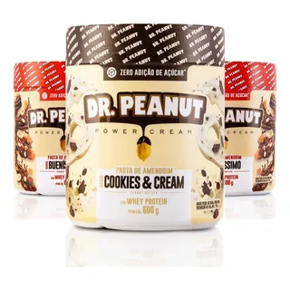 3x Pasta De Amendoim Com Whey Protein 600g Cada - Dr Peanut 3x Pasta De Amendoim Com Whey Protein 600g Cada - Dr Peanut