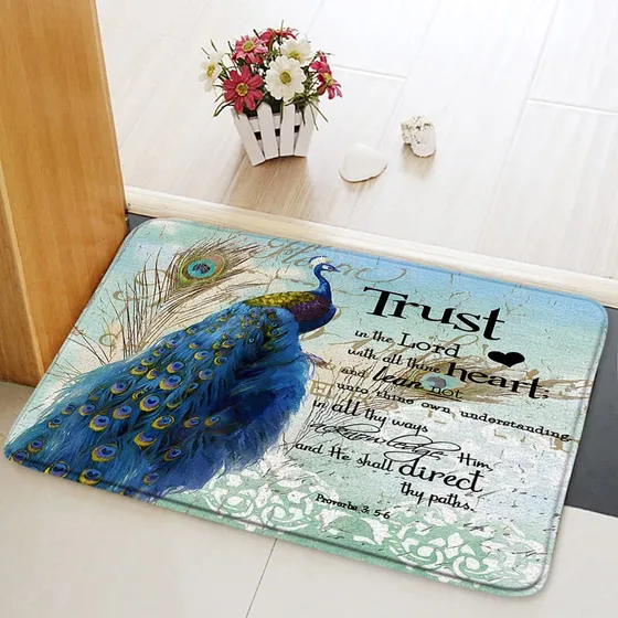 Alfombra Baño Cita Inspiradora Diseño Pajaro Palabra Vintage