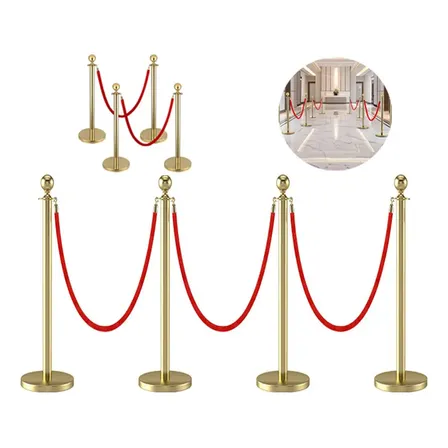 Pedestal Organizador Separador Fila Cromado 4 Unidade Metals Dourado Vermelho