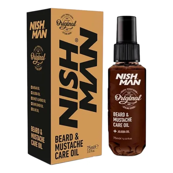 Oil Care Beard & Mustache Nishman 75 Ml Masculina