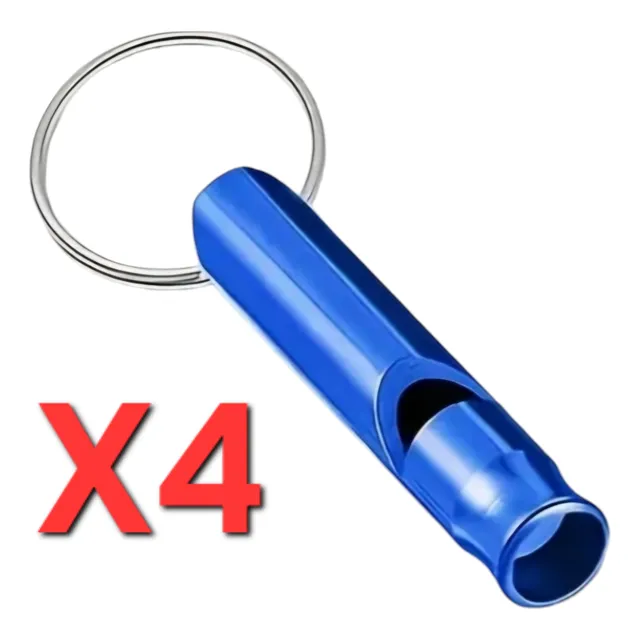 Set 4 Silbatos Metalico Deportes Educacion Pito Con Llavero