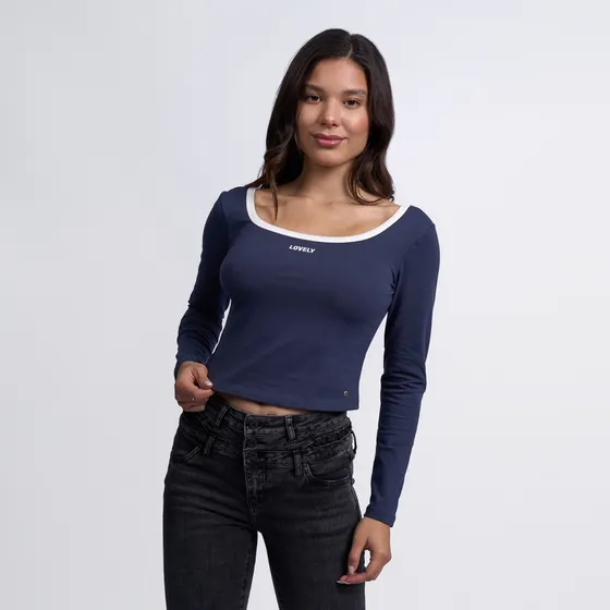 Polo Ei25/domeli Jersey Licrado - Azul/perla