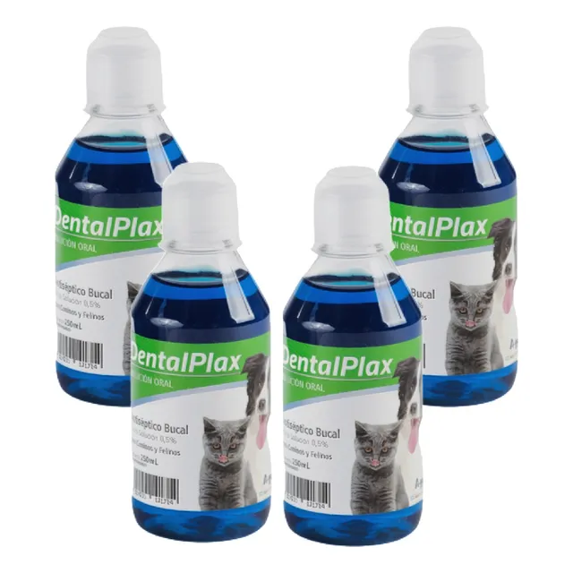 Liquido Antiséptico Bucal Dental Plax X 4u Para Perros Gatos