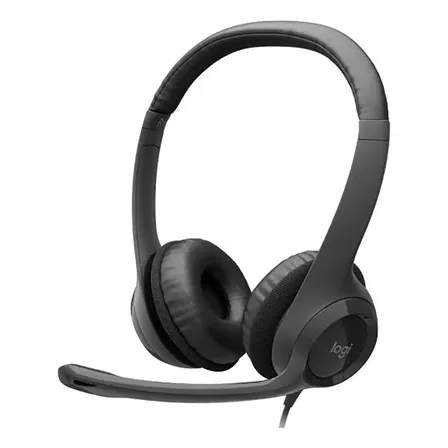 Headset Com Fio Usb Logitech H390 Preto Preto