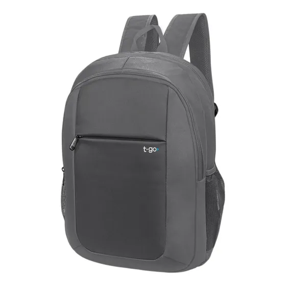 Mochila Urbana Porta Notebook Separador 15.6 Acolchado Color Gris Diseño de la tela Liso
