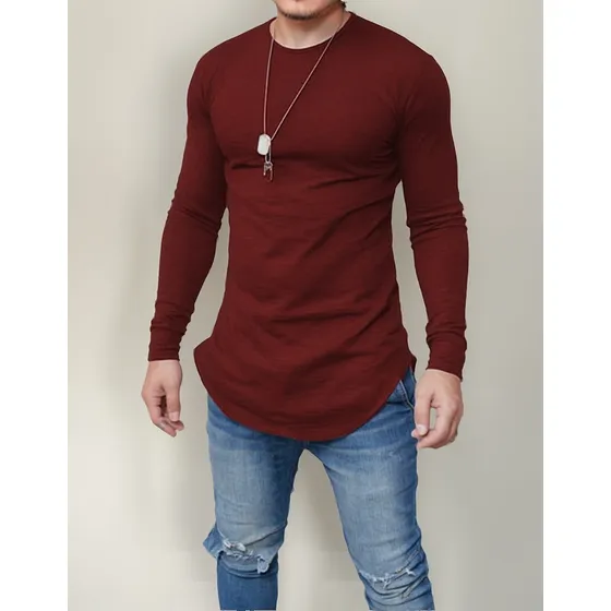 Camiseta Longline Oversized Camisa Manga Longa Opção Cores