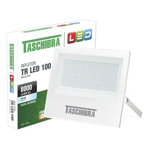 Refletor Holofote Led 100w 6500k Carcaça Br Taschibra 127/220V