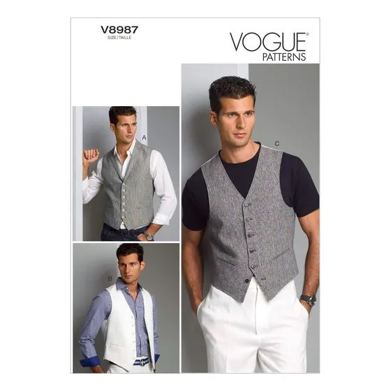 Vogue Patterns V8987muu Chaleco Para Hombre Plantilla Coser