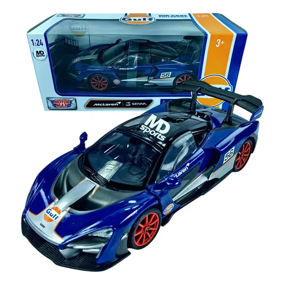 Auto Deportivo Mclaren Senna Gulf Design Motormax Esc 1.24 Azul