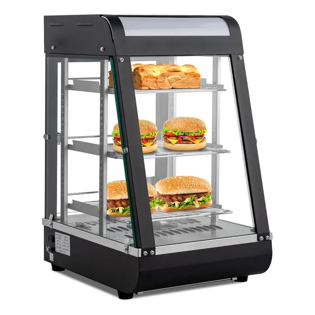 Vitrina Termica Exhibidor Elegante Inoxidable 110v Negro