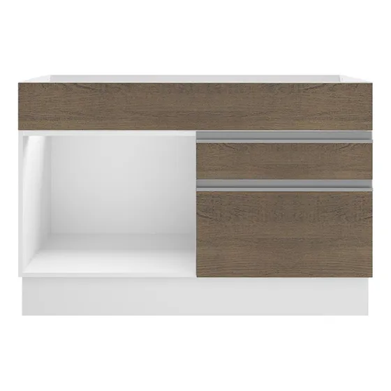 Armario Madesa Glamy 120 Cm 1 Puerta 2 Cajones Color Blanco/Marrón