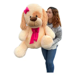 Perro De Peluche Grande De 1 Metro +moño De Regalo Perro De Peluche Grande De 1 Metro +moño De Regalo