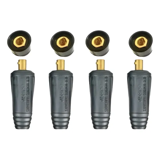 Conector Inversora De Solda 9mm Kit 4 Machos 4 Fêmea