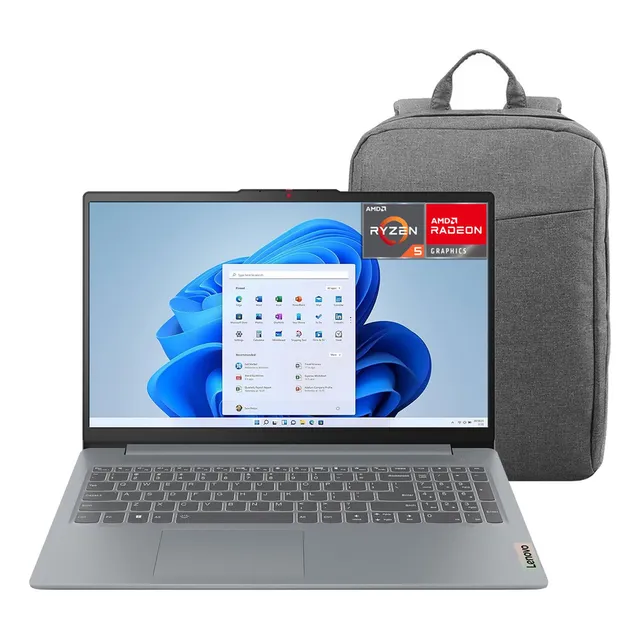 Laptop LENOVO IdeaPad AMD Ryzen 5 8GB RAM 256GB SSD Windows 11 Home Mochila