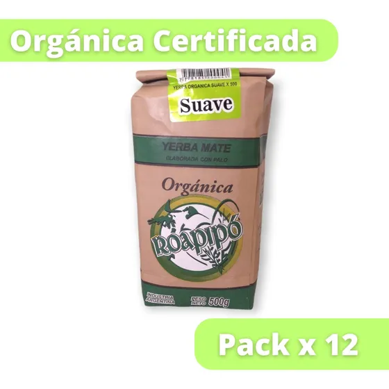 Pack X 12 Yerba Mate Roapipó Suave X 500g Orgánica 6kg!
