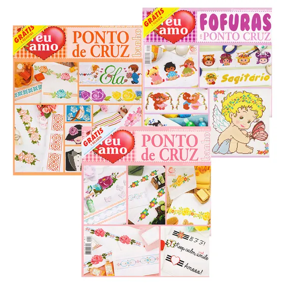 Revista Bordados Modernos Ponto De Cruz Banho Decoração