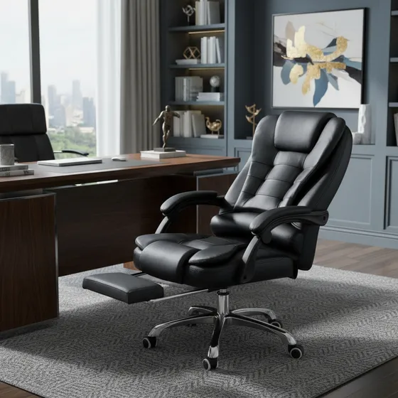 Cadeira De Escritório Presidente Giratória Reclinável