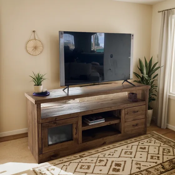 Rack Mesa Tv Lcd Rustica Estilo Campo 70 Cm Altura