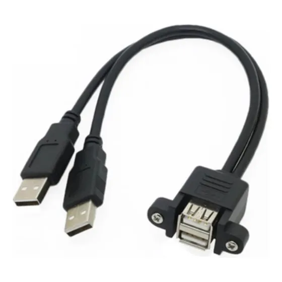 Cabo Usb Macho-femea Extensor De 30cm Com Parafuso Duplo Usb