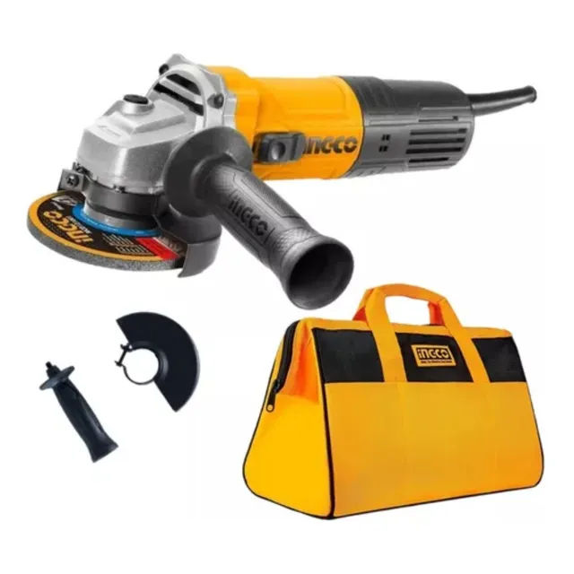 Amoladora 115mm 750w Con Bolso Porta Herramientas Ingco 