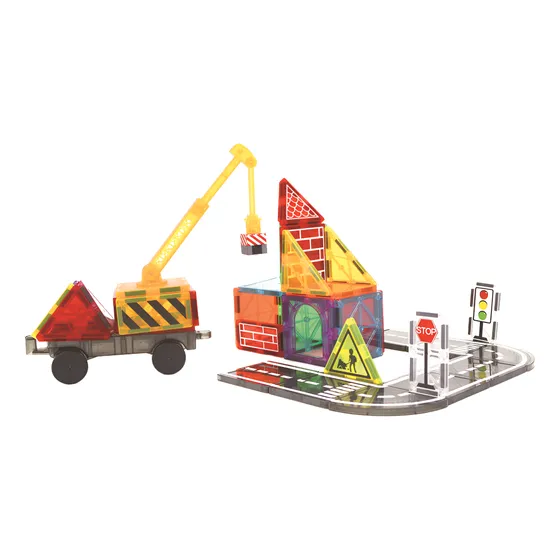 Bloques Para Armar Magnéticos Magnetic Mixio 40p Camión Grúa