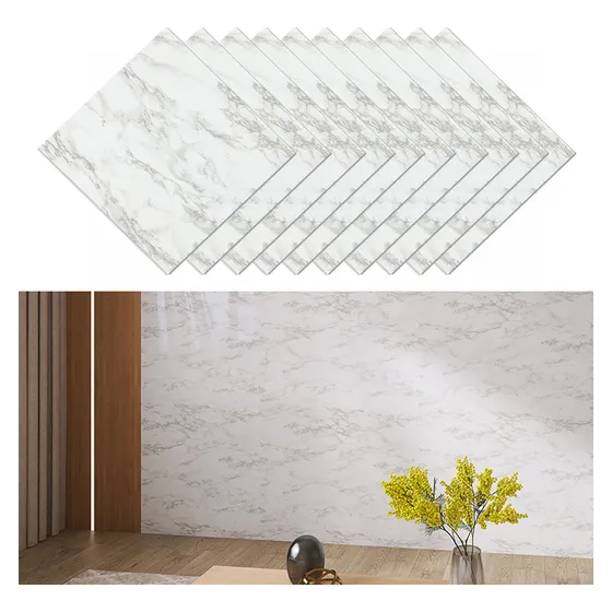 Azulejo De Mármol Vinilo Autoadhesivas Para Pared 10pcs