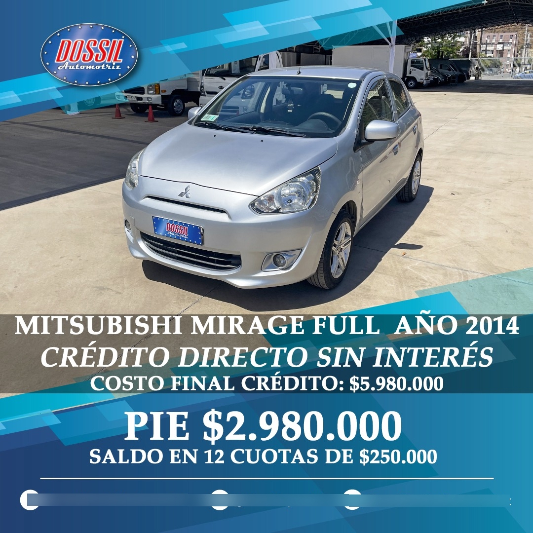 Mitsubishi Mirage Glx 1.2 Full Equipo Año 2014