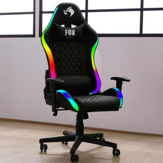 Cadeira De Escritório Fox Online Rgb 38271 Gamer Ergonômica Preta Com Estofado De Couro Sintético Cadeira De Escritório Fox Online Rgb 38271 Gamer Ergonômica Preta Com Estofado De Couro Sintético