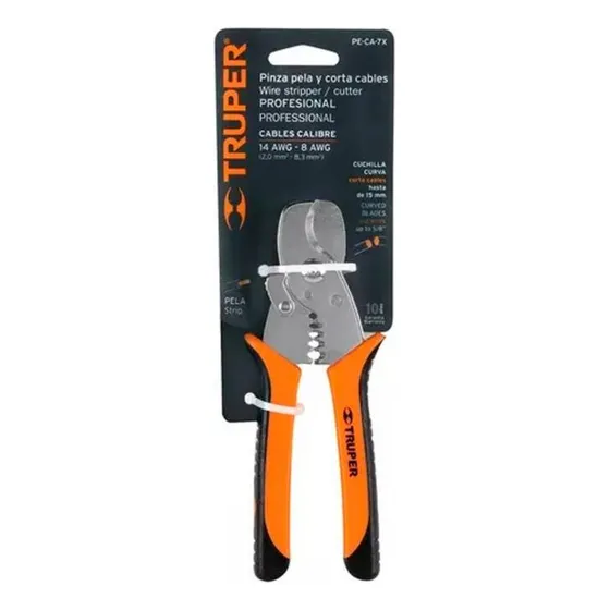 Alicate Pelacables Y Cortafrío 7'' Profesional Truper 17378